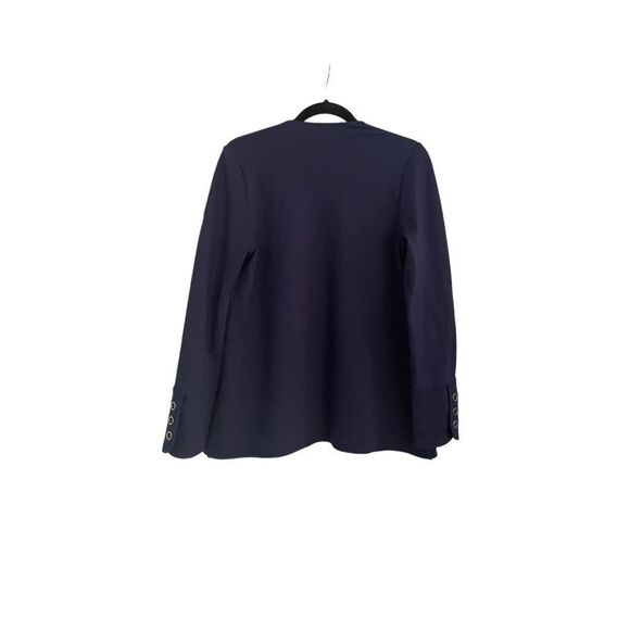 Rafaella OPEN FRONT‎ SNAP DETAIL BLAZER SUIT JACKET NAVY BLUE  M PETITE - Picture 3 of 5